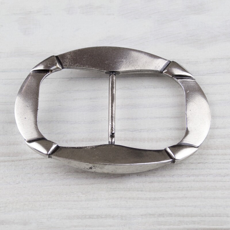 Rocker Biker Oval Statement Belt Buckle Silver Interchangeable Buckle GS5567