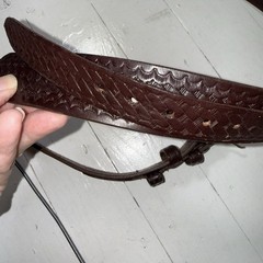 Boston 1.75” Garrison Dark Brown Leather Silver Buckle Belt Made In USA Sz 50