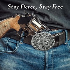 Religious Cross Western Belt Buckles for Men Cowboy Belt Buckle Cowgirl Faith Be